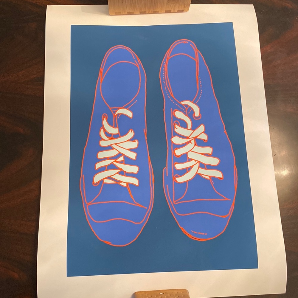 New Sneakers Print by Sam Ayres, Society6